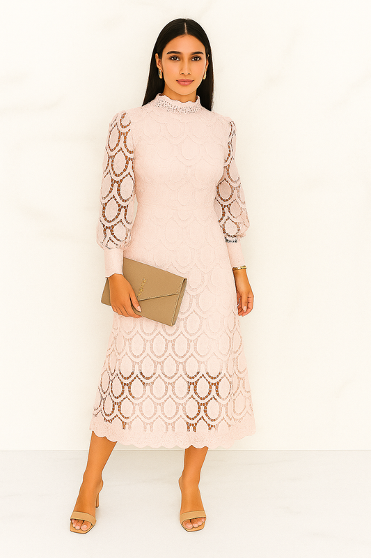 Gerda Kleid mit Spitze und Puffärmeln