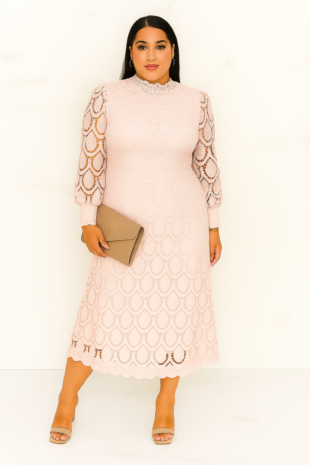 Gerda Kleid mit Spitze und Puffärmeln