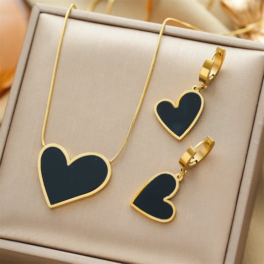 Goldenes Herz-Schmuckset