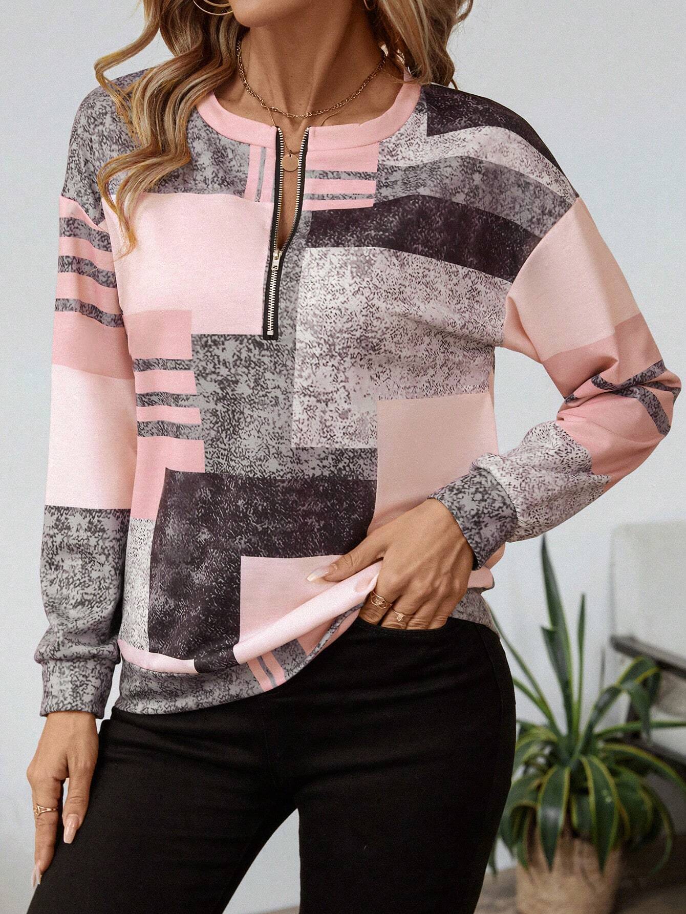 Tricia™ – Sweatshirt mit Grafikprint und Reißverschluss