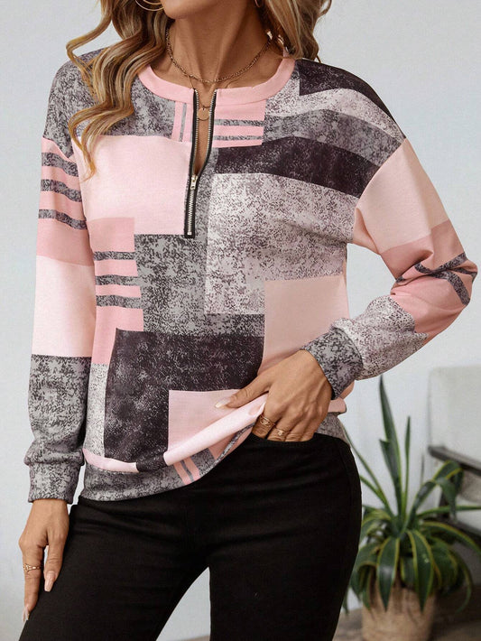 Tricia™ – Sweatshirt mit Grafikprint und Reißverschluss