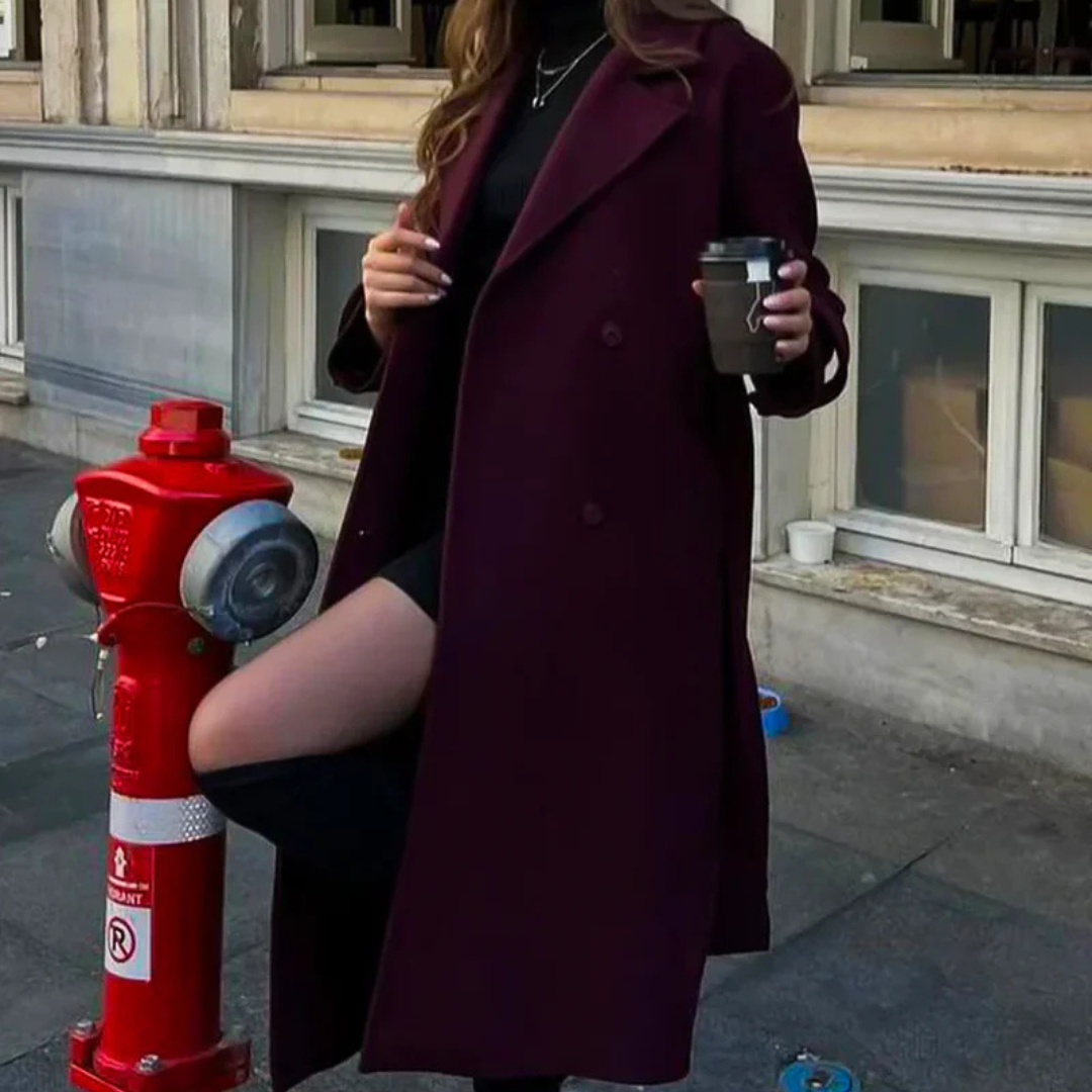 Merone™ - Eleganter Klassischer Weinroter Mantel