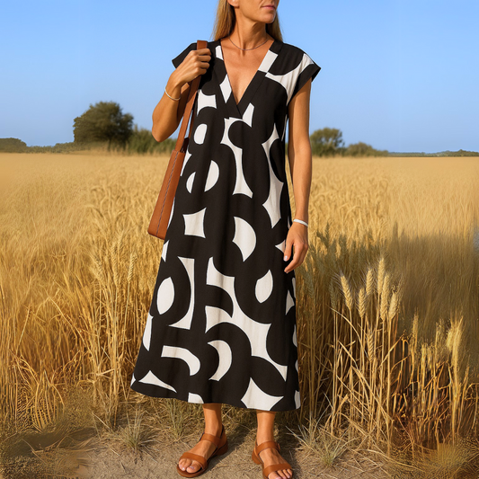 Azura™ – Ibiza Style Bequemes und Fließendes Kleid mit V-Ausschnitt