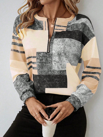 Tricia™ – Sweatshirt mit Grafikprint und Reißverschluss